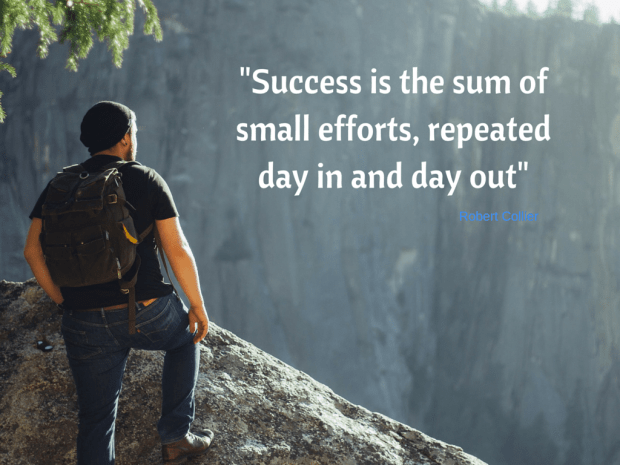 -Success is the sum of sma efforts, repeated day in and day out-